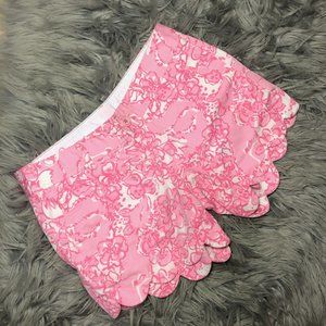 Lilly Pulitzer Pink Buttercup Scallop Hem Shorts